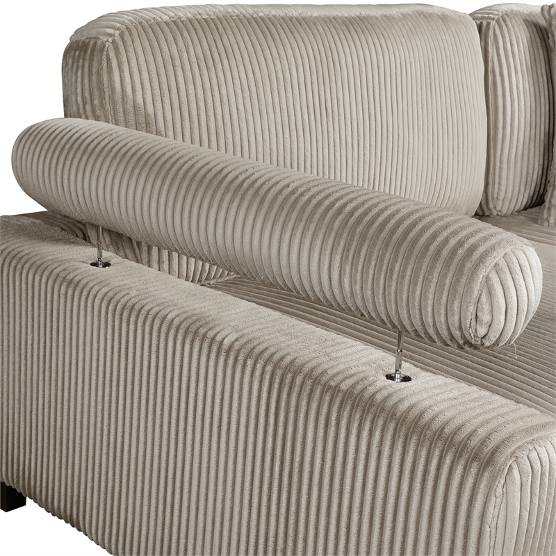 Lexicon Traverse Corduroy Fabric Upholstered Love Seat in Taupe