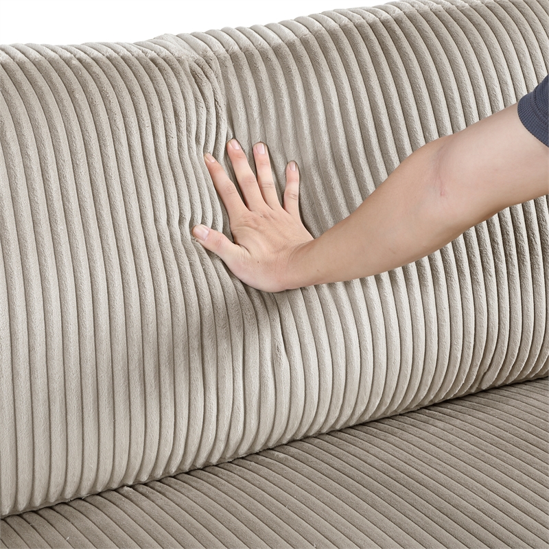 Lexicon Traverse Corduroy Fabric Upholstered Love Seat in Taupe