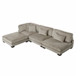 Lexicon Traverse Corduroy 4-Piece Modular Sectional with Ottoman in Taupe