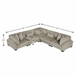 Lexicon Traverse Corduroy 5-Piece Modular Sectional in Taupe