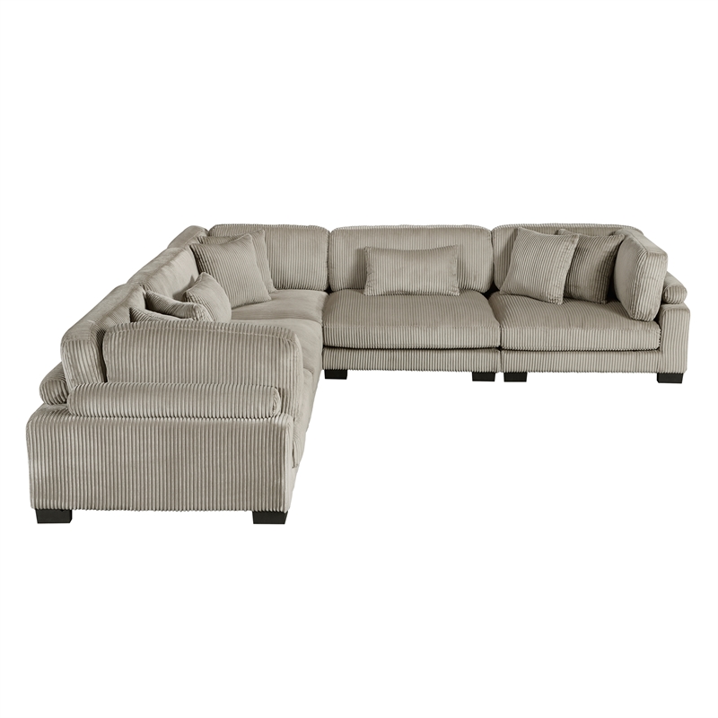 Lexicon Traverse Corduroy 5-Piece Modular Sectional in Taupe