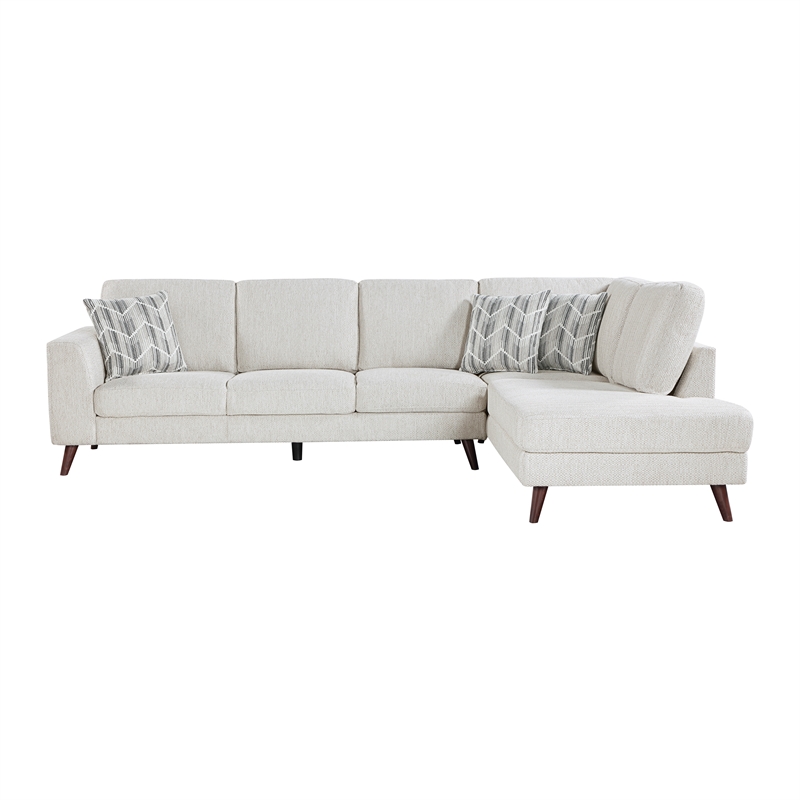 Lexicon Broadway Chenille 2-Piece Sectional with Right Chaise in Silver cloud