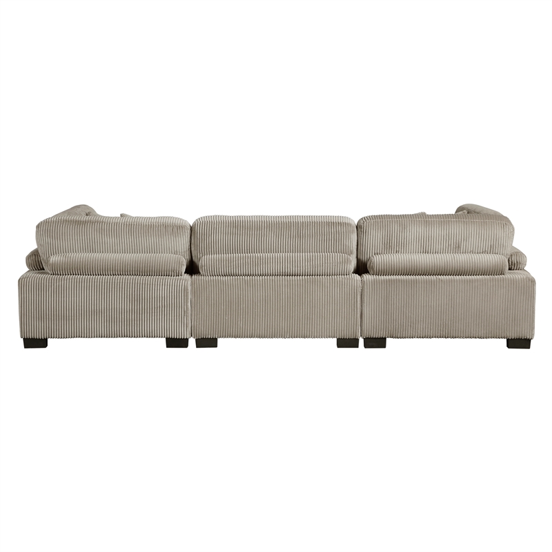 Lexicon Traverse Corduroy Fabric Upholstered Sofa in Taupe
