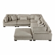 Lexicon Traverse Corduroy 6-Piece Modular Sectional with Ottoman in Taupe