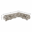 Lexicon Traverse Corduroy 6-Piece Modular Sectional in Taupe
