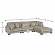 Lexicon Traverse Corduroy 4-Piece Modular Sectional with Ottoman in Taupe