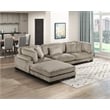 Lexicon Traverse Corduroy 4-Piece Modular Sectional with Ottoman in Taupe