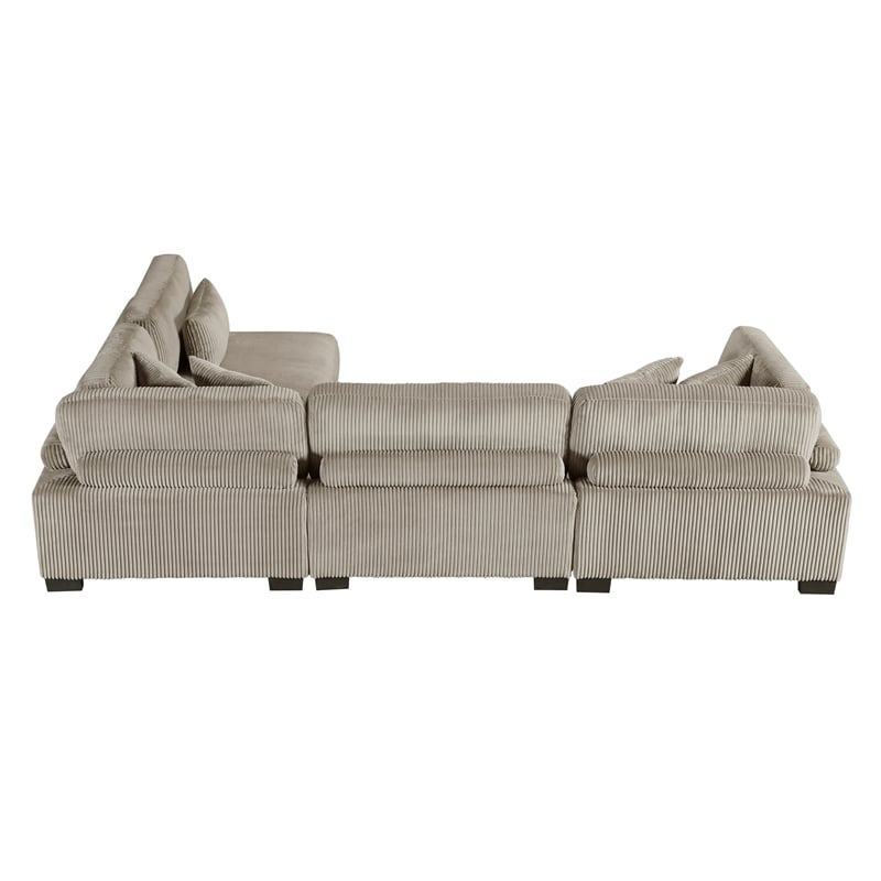 Lexicon Traverse Corduroy 4-Piece Modular Sectional in Taupe