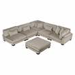 Lexicon Traverse Corduroy 6-Piece Modular Sectional with Ottoman in Taupe