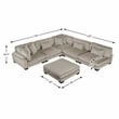 Lexicon Traverse Corduroy 6-Piece Modular Sectional with Ottoman in Taupe