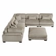 Lexicon Traverse Corduroy 6-Piece Modular Sectional with Ottoman in Taupe