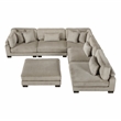 Lexicon Traverse Corduroy 6-Piece Modular Sectional with Ottoman in Taupe