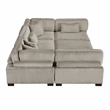 Lexicon Traverse Corduroy 6-Piece Modular Sectional with Ottoman in Taupe