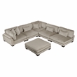 Lexicon Traverse Corduroy 6-Piece Modular Sectional with Ottoman in Taupe