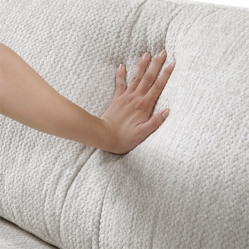 Lexicon Corydon Microfiber Upholstered Sofa in Beige