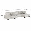 Lexicon Corydon Microfiber 3-Piece Modular Sectional with Chaise in Beige