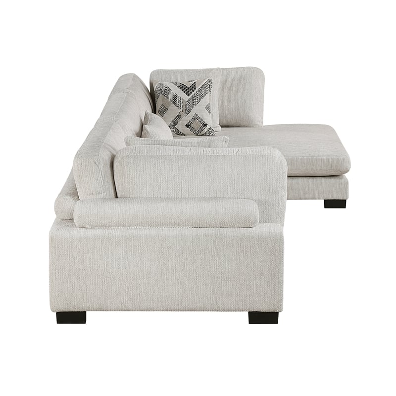 Lexicon Corydon Microfiber 3-Piece Modular Sectional with Chaise in Beige