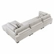 Lexicon Corydon Microfiber 3-Piece Modular Sectional with Chaise in Beige