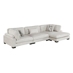 Lexicon Corydon Microfiber 3-Piece Modular Sectional with Chaise in Beige