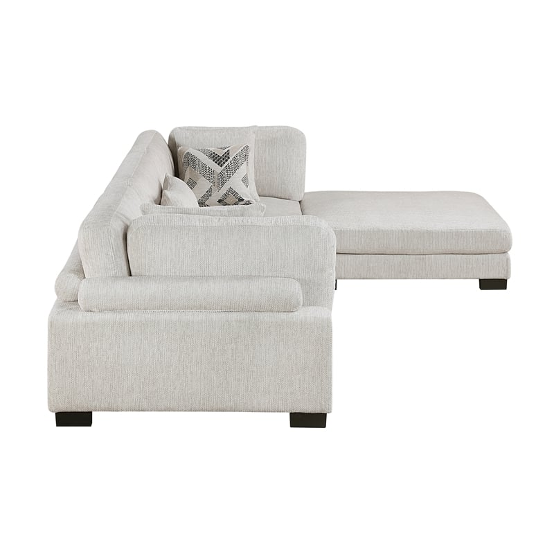 Lexicon Corydon Microfiber 4-Piece Modular Sectional with Ottoman in Beige