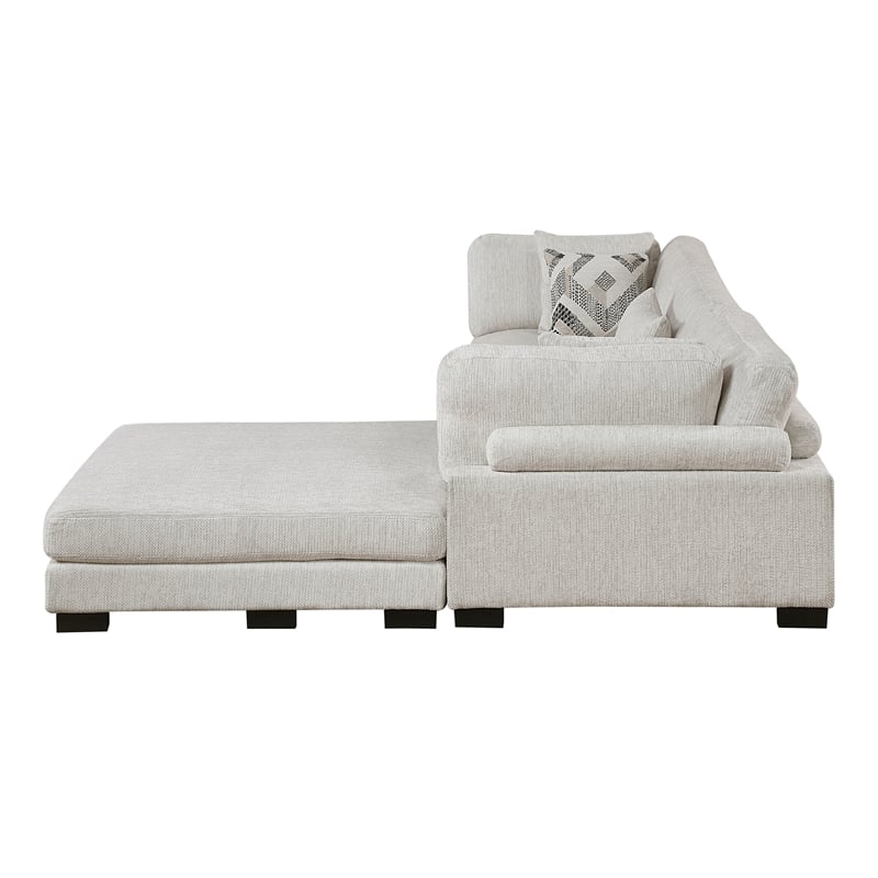 Lexicon Corydon Microfiber 4-Piece Modular Sectional with Ottoman in Beige