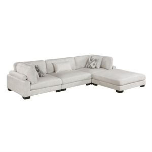 Lexicon Corydon Microfiber 4-Piece Modular Sectional with Ottoman in Beige