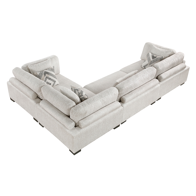 Lexicon Corydon Microfiber 4-Piece Modular Sectional in Beige