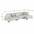 Lexicon Corydon Microfiber 4-Piece Modular Sectional w Chaise n Ottmn in Beige