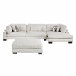 Lexicon Corydon Microfiber 4-Piece Modular Sectional w Chaise n Ottmn in Beige