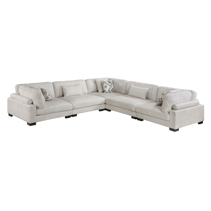 Lexicon Corydon Microfiber 5-Piece Modular Sectional in Beige
