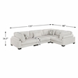 Lexicon Corydon Microfiber 5-Piece Modular Sectional with Ottoman in Beige