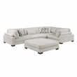 Lexicon Corydon Microfiber 5-Piece Modular Sectional with Ottoman in Beige