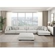 Lexicon Corydon Microfiber 5-Piece Modular Sectional w Chaise and Ottmn in Beige