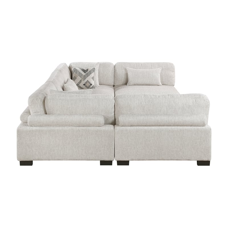 Lexicon Corydon Microfiber 6-Piece Modular Sectional with Ottoman in Beige