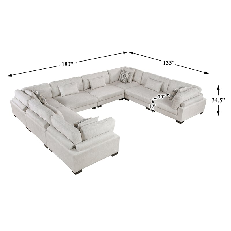 Lexicon Corydon Microfiber 8-Piece Modular Sectional in Beige