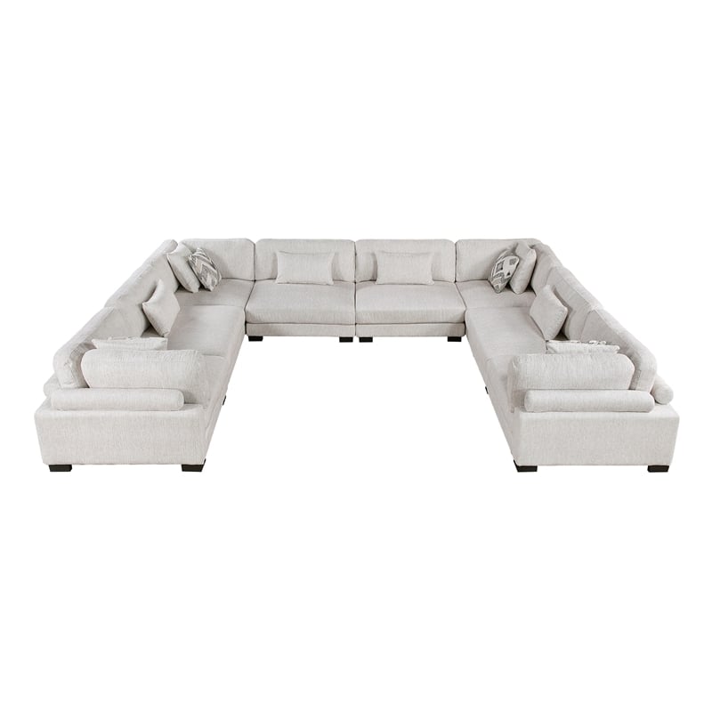 Lexicon Corydon Microfiber 8-Piece Modular Sectional in Beige