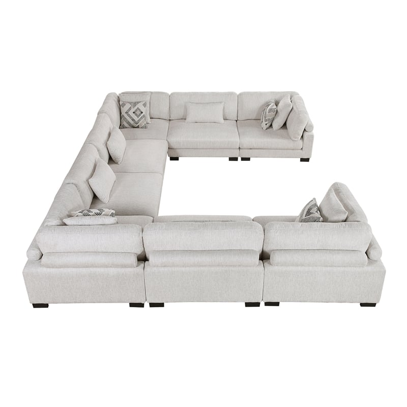 Lexicon Corydon Microfiber 8-Piece Modular Sectional in Beige