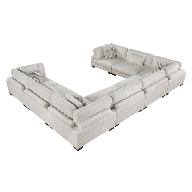 Lexicon Corydon Microfiber 8-Piece Modular Sectional in Beige