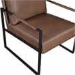 Lexicon Brynda Faux leather Accent Chair in Brown
