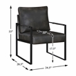 Lexicon Brynda Faux leather Accent Chair in Dark gray