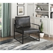 Lexicon Brynda Faux leather Accent Chair in Dark gray