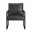 Lexicon Brynda Faux leather Accent Chair in Dark gray