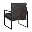 Lexicon Brynda Faux leather Accent Chair in Dark gray