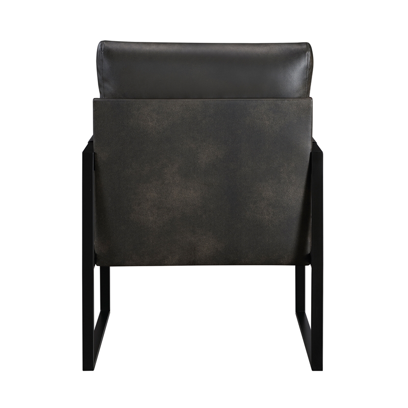 Lexicon Brynda Faux leather Accent Chair in Dark gray