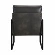 Lexicon Brynda Faux leather Accent Chair in Dark gray
