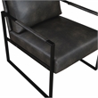 Lexicon Brynda Faux leather Accent Chair in Dark gray