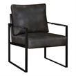 Lexicon Brynda Faux leather Accent Chair in Dark gray