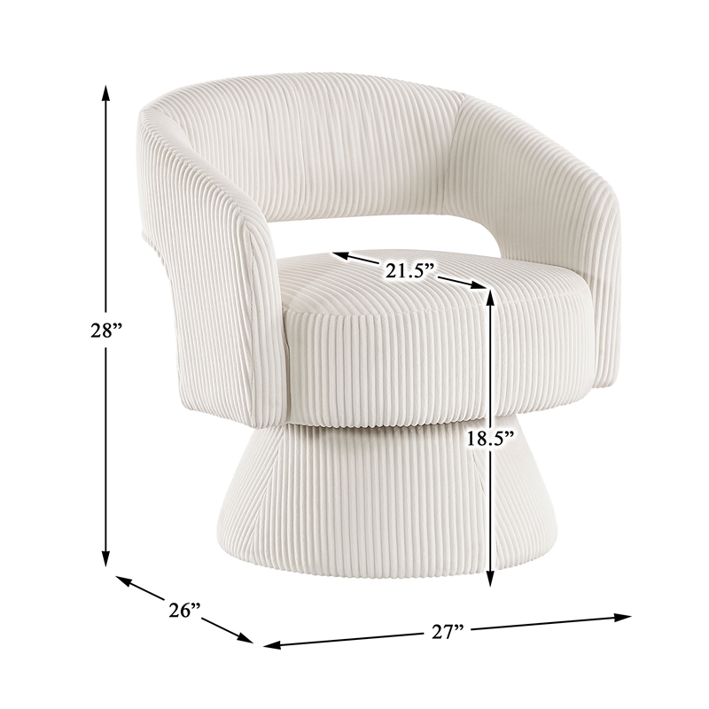 Lexicon Upton Corduroy Swivel Chair in Beige