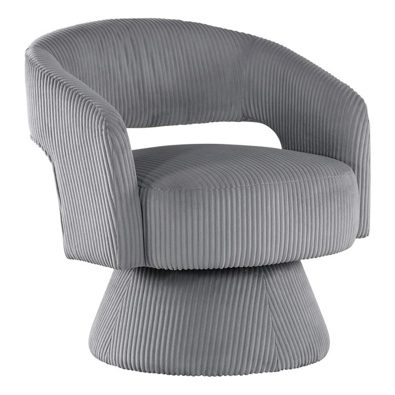 Lexicon Upton Corduroy Swivel Chair in Dark gray