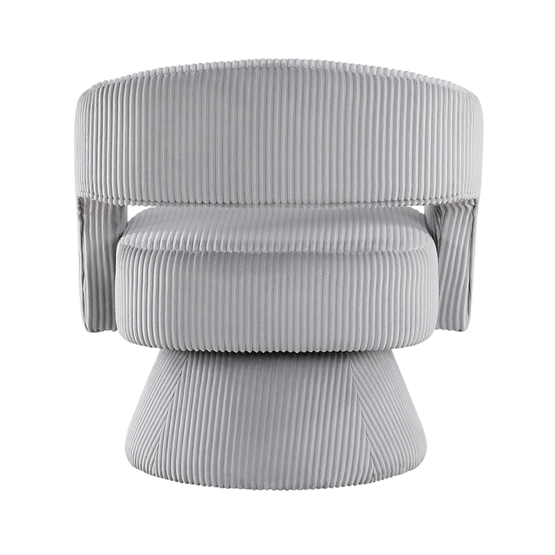 Lexicon Upton Corduroy Fabric Upholstery Swivel Chair in Gray